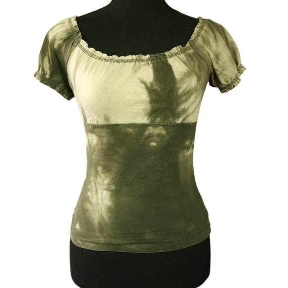Y2K 2010s Wet Seal Tie Dye Fitted Babydoll Top Size Small - Picture 1 of 4